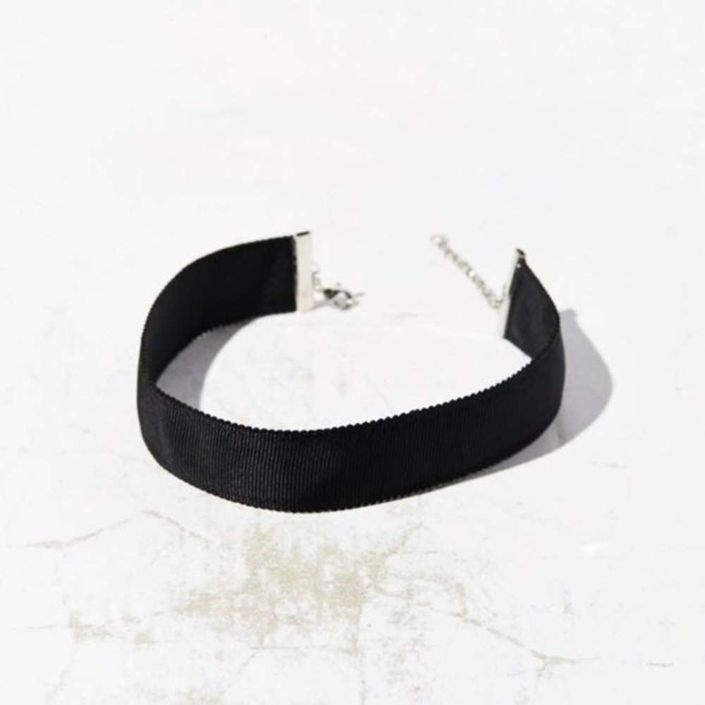 Free People Black Ribbon Choker Necklace